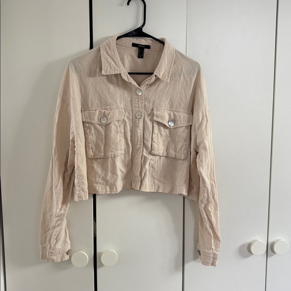 Forever 21 Cream Lightweight Jacket